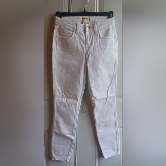 L'AGENCE Women's Margot High-Rise Skinny Ankle Jeans in Blanc Size 23 - Picture 3 of 10